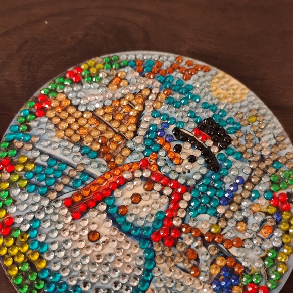 Holiday  Rhinestone Artwork Coasters/w Rack - Picture 6 of 10